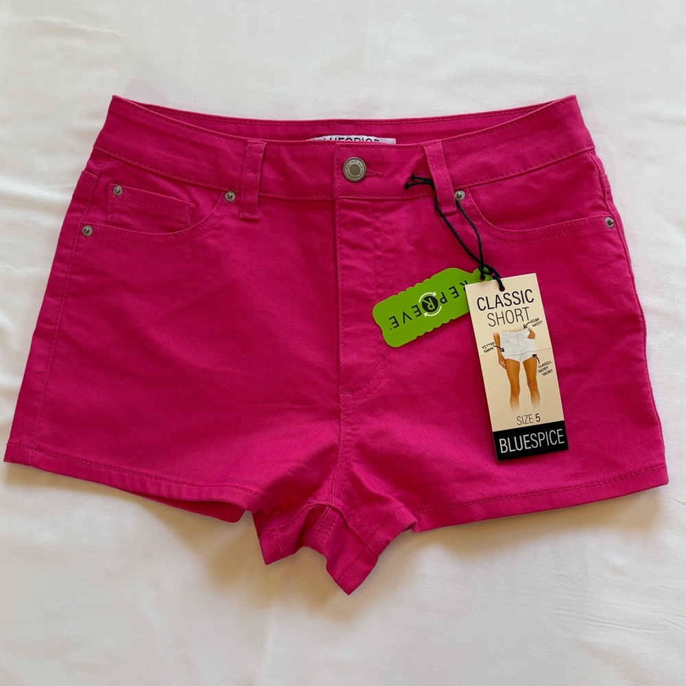 Blue Spice Women's Hot Pink Jean Shorts, Size 5, NWT